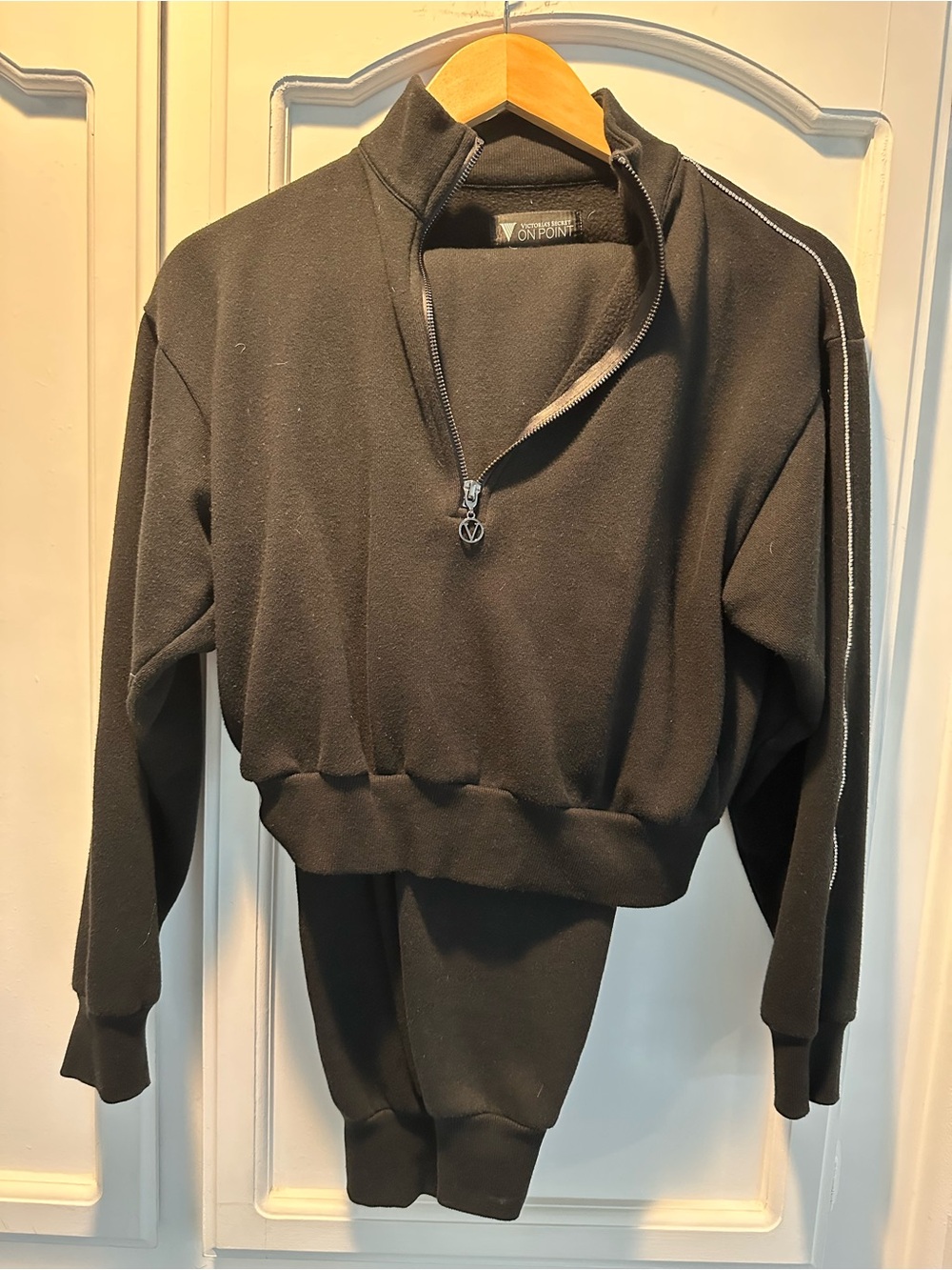 Victoria's Secret Black On Point Fleece Pullover